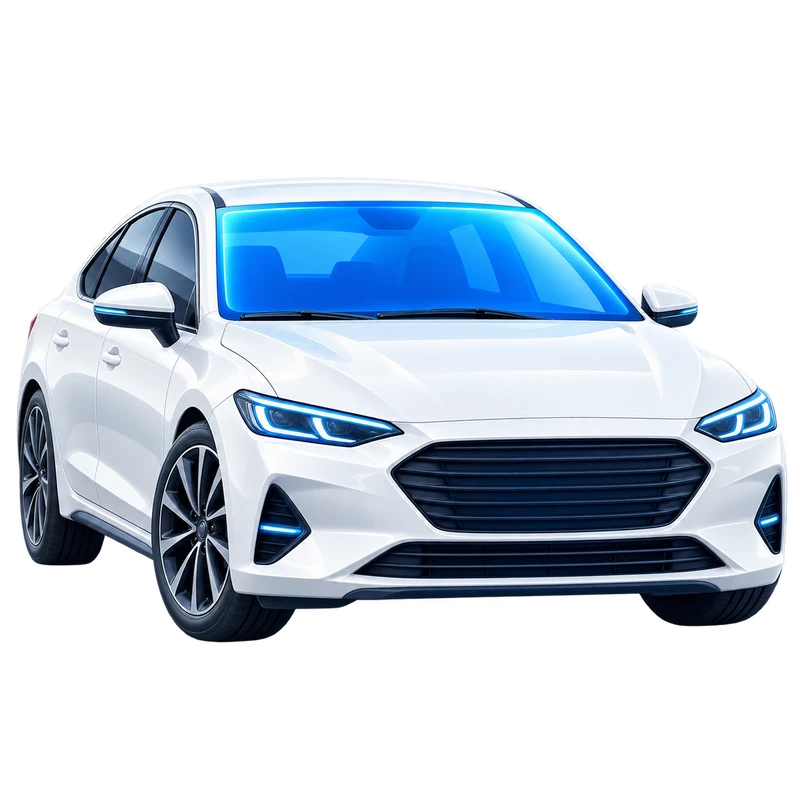 Front windshield replacement illustration